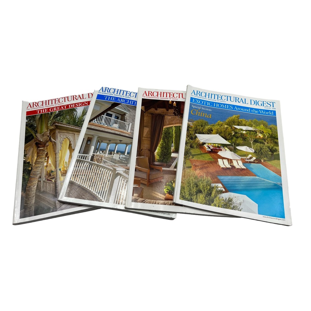 Architectural Digest Book 2008 Lot of 4 Paperback Decoration Magazines